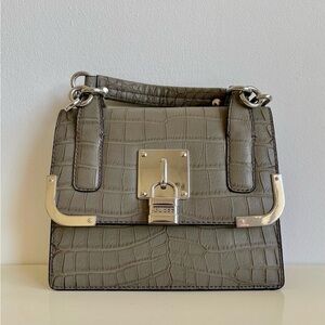 Vintage Guess Croc Embossed Mini Satchel | Silver Padlock Bag | Shoulder Bag